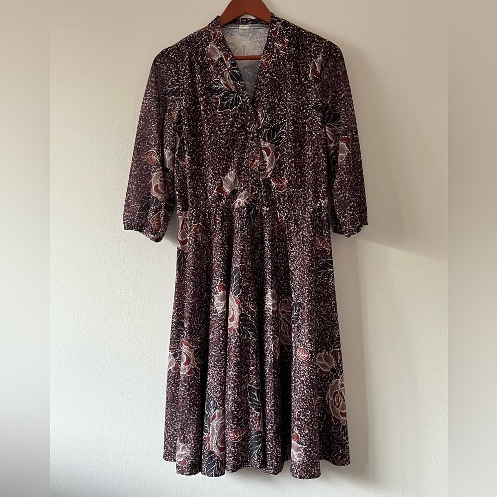 Vintage 70s midi 3/4 sleeve housedress